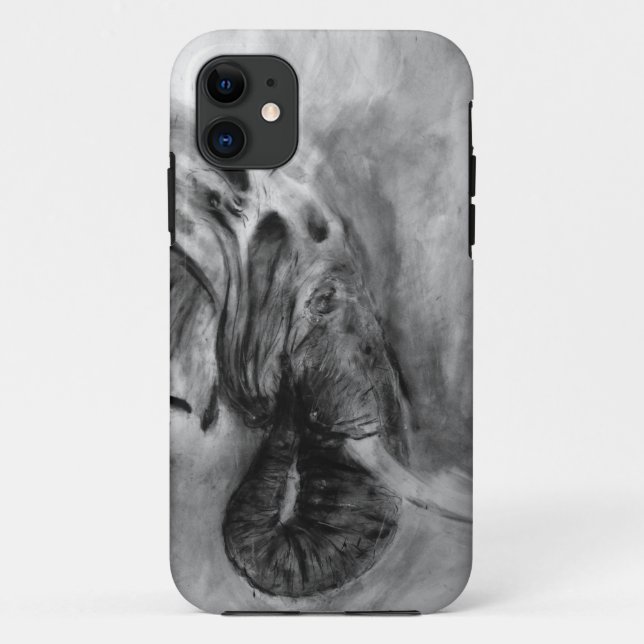 charcoal elephant iphone case (Back)