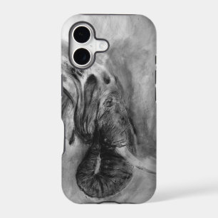 charcoal elephant iphone case