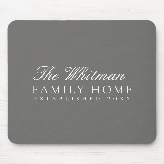 Charcoal Family Home Mouse Mat (Front)