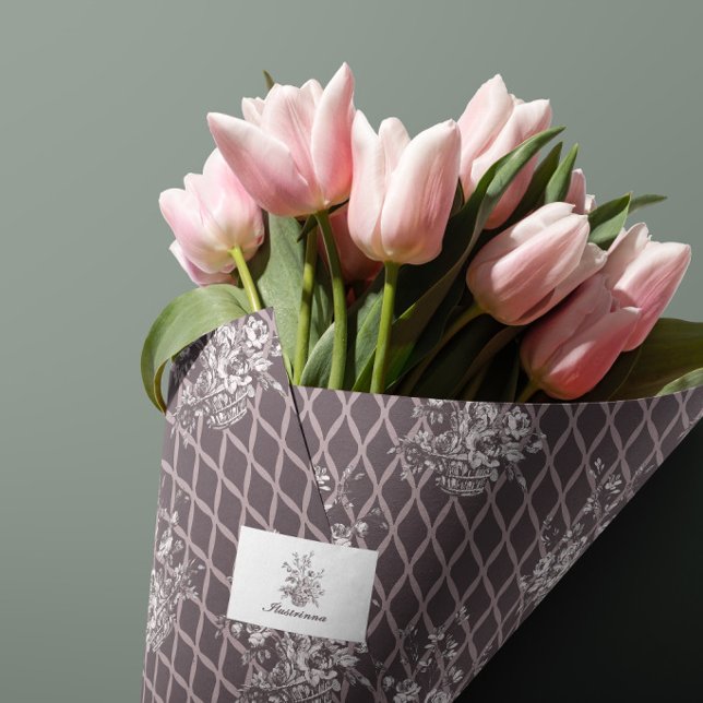 Charcoal Floral Basket Tissue Paper (Creator Uploaded)