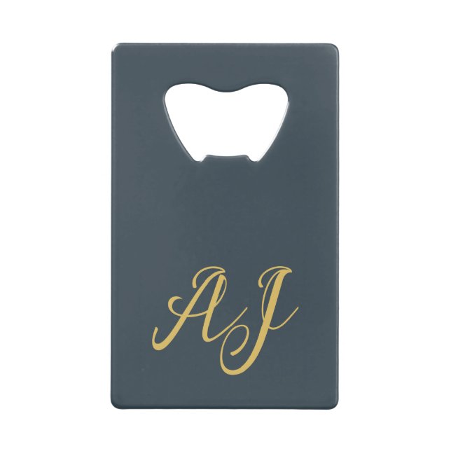 Charcoal Gold Color Monogram Professional Initial (Front)