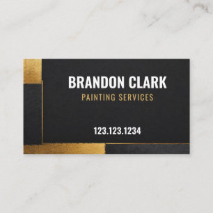 Charcoal & Gold Colour-Block Frame Painting Business Card
