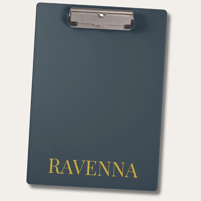 Charcoal Gold Name Personalised Custom Luxury Gift Clipboard (Creator Uploaded)