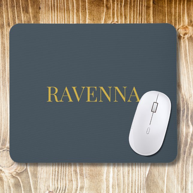 Charcoal Gold Name Personalised Custom Luxury Gift Mouse Mat (Creator Uploaded)
