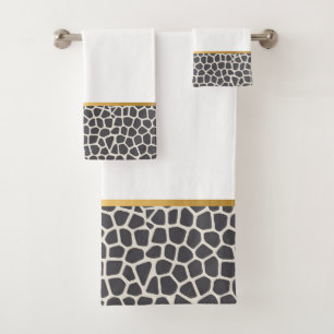 CHARCOAL GOLD PEBBLE BATHROOM TOWEL SET