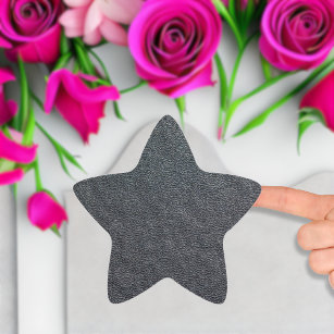 Charcoal Grain Faux Leather Star Sticker