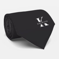 Charcoal Gray Elegant Monogram + Name | Two-Sided