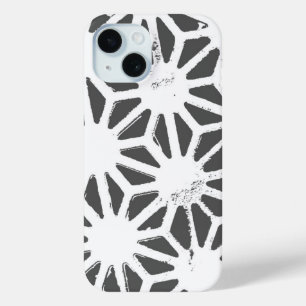 Charcoal gray geometric pattern iPhone 15 case