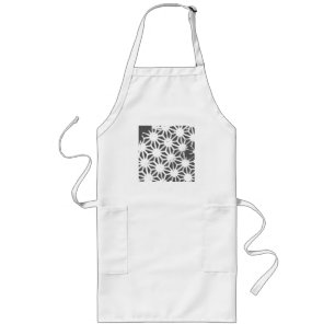 Charcoal gray geometric pattern long apron