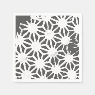 Charcoal gray geometric pattern napkin