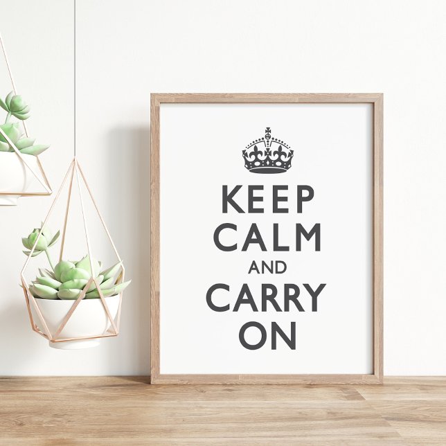 Charcoal Gray Keep Calm and Carry On Poster (Creator Uploaded)