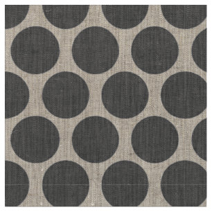 Charcoal Gray Mod Dots Fabric