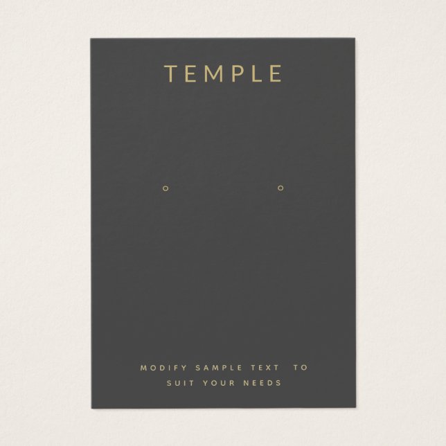 Charcoal Grey Add Your Logo Earring Display Card (Front)