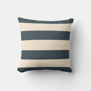 Charcoal Grey and Antique White Stripes Cushion