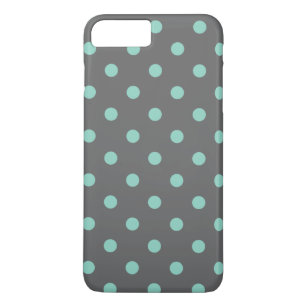 Charcoal Grey and Aqua Polka Dots Case-Mate iPhone Case