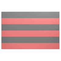 Charcoal Grey and Coral Wide Stripes Large Scale