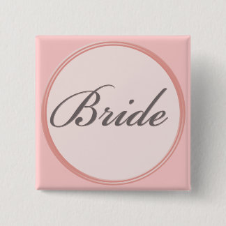 Charcoal grey and light pink Bride Button