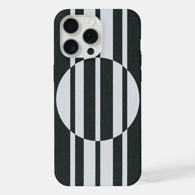 Charcoal Grey and White Abstract Pattern iPhone Case (Back)