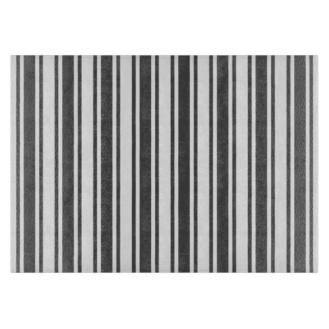 Charcoal grey and white candy stripes cutting board (Front)