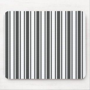 Charcoal grey and white candy stripes mouse mat