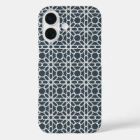 Charcoal Grey and White Moroccan Zellige Pattern