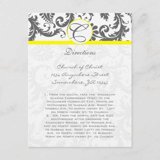 Charcoal Grey and Yellow Enclosure Cards (Front)