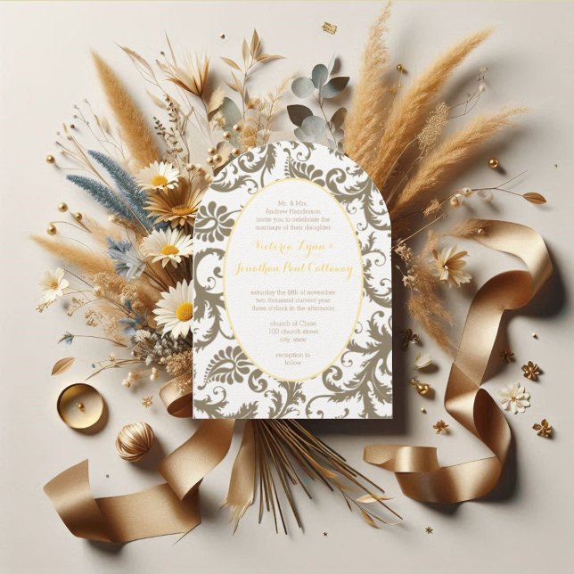 Charcoal Grey and Yellow Wedding Invitations (Creator Uploaded)
