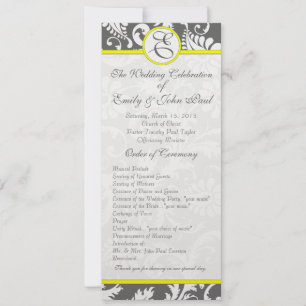 Charcoal Grey and Yellow Wedding Invitations