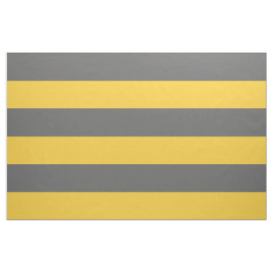 Charcoal Grey and Yellow Wide Stripes Large Scale Fabric