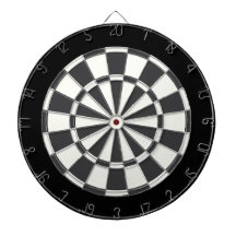 Charcoal Grey Black And White Dartboard