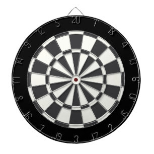Charcoal Grey Black And White Dartboard