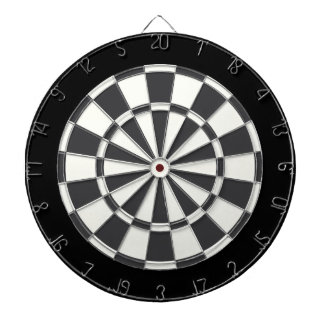 Charcoal Grey Black And White Dartboard