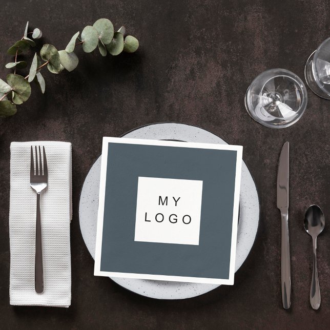 Charcoal grey business logo napkin (Creator Uploaded)