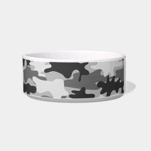Charcoal Grey Camo Camoflauge Custom Pet Bowl