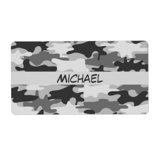 Charcoal Grey Camo Camouflage Name Personalised