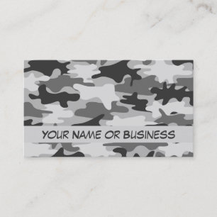 Charcoal Grey Camo Camouflage Name Personalised Business Card