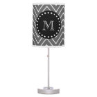 Charcoal Grey Chevron Pattern | Black Monogram
