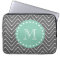 Charcoal Grey Chevron Pattern | Mint Green Monogra