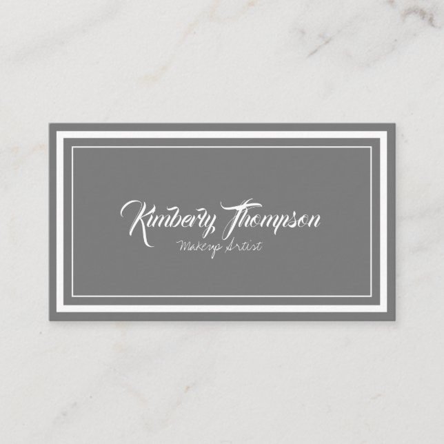 Charcoal Grey Chic Minimal Business Card (Front)