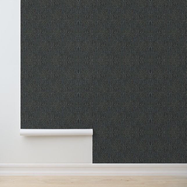 Charcoal Grey Faux Leather Textured  Wallpaper (Application)