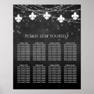 Charcoal Grey Fleur de Lis Lights   Seating Chart