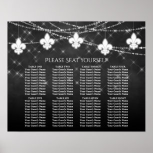 Charcoal Grey Fleur de Lis Lights   Seating Chart