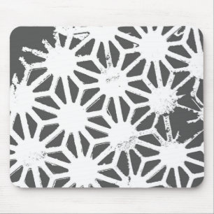 Charcoal grey geometric pattern mouse mat