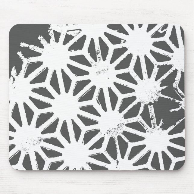 Charcoal grey geometric pattern mouse mat (Front)