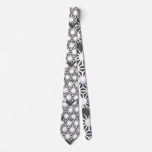 Charcoal grey geometric pattern tie