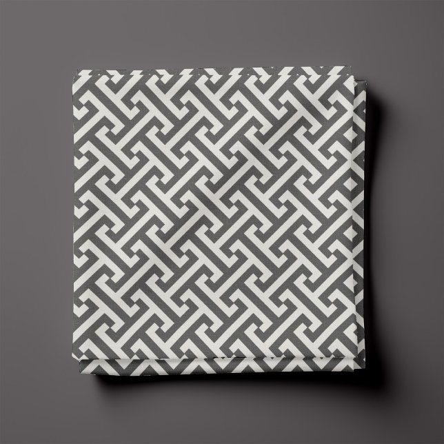 Charcoal Grey Greek Key Pattern Fabric (Creator Uploaded)