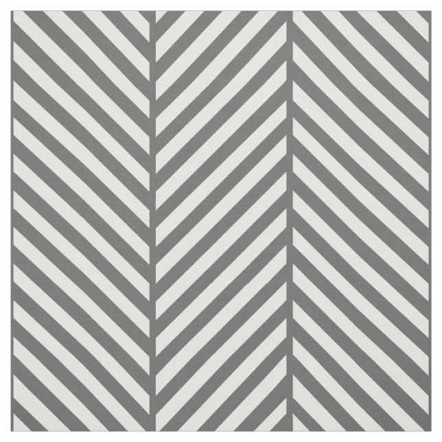 Charcoal Grey Herringbone Large Scale Fabric (Swatch)
