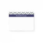 Charcoal Grey Lg Chevron Navy Blue Name Monogram