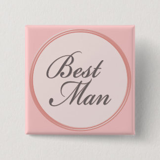 Charcoal grey light pink Best Man button