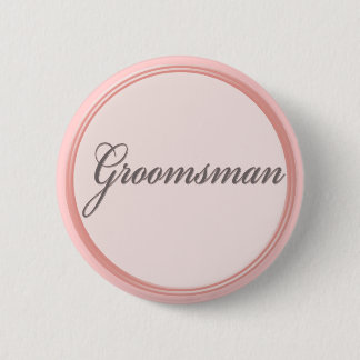Charcoal grey light pink Groomsman button